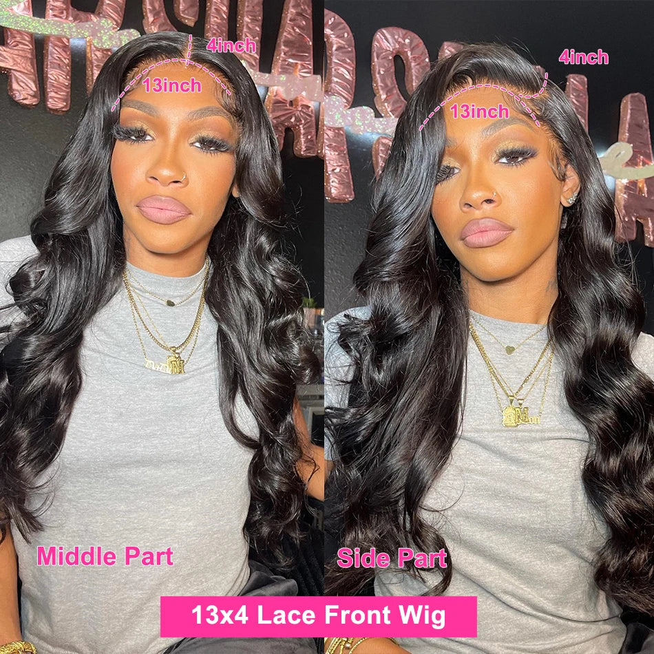 40 Inch 13X4 13X6 HD Body Wave Lace Front Wig Pre Plucked Loose Wave Lace Frontal Wig 100% Human Hair Wigs for Black Women