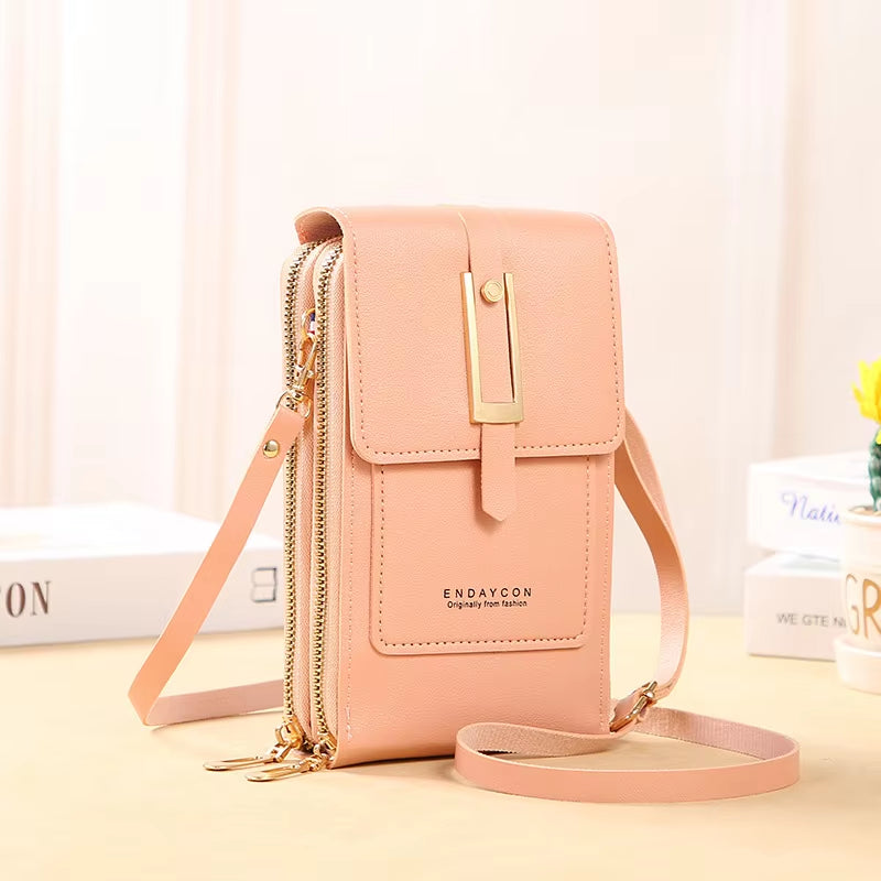 Touch Screen Cell Phone Women Bags Soft Leather Wallets Hand Purses Crossbody Bags for Women Small Handbag Cheap Women'S Bags