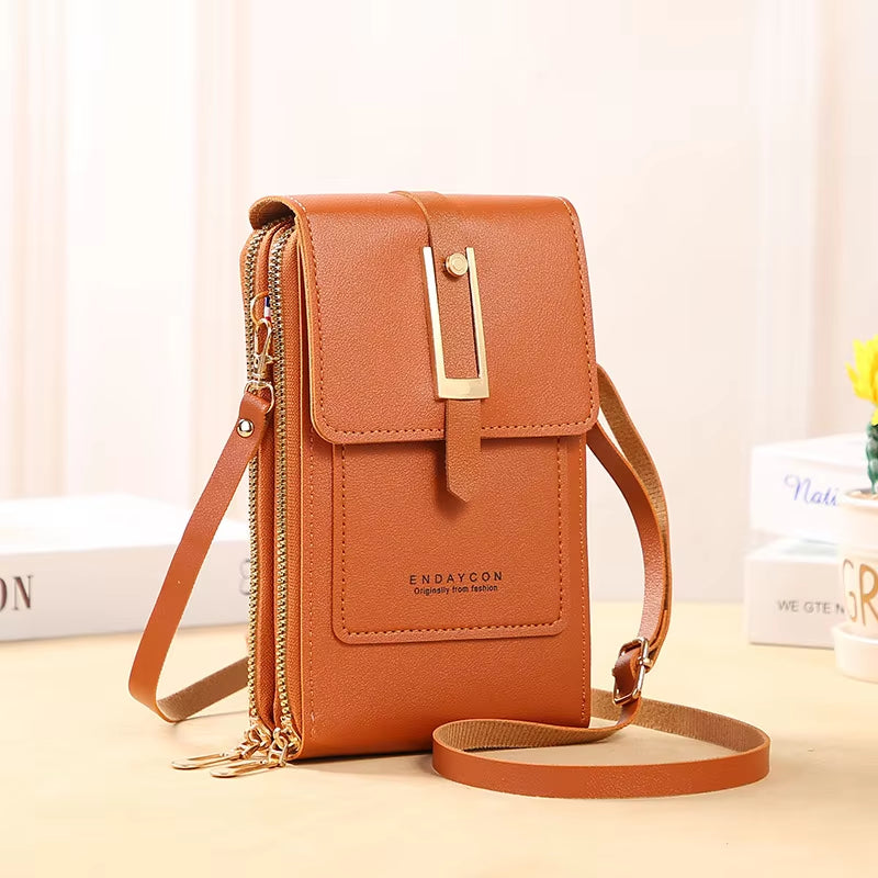 Touch Screen Cell Phone Women Bags Soft Leather Wallets Hand Purses Crossbody Bags for Women Small Handbag Cheap Women'S Bags