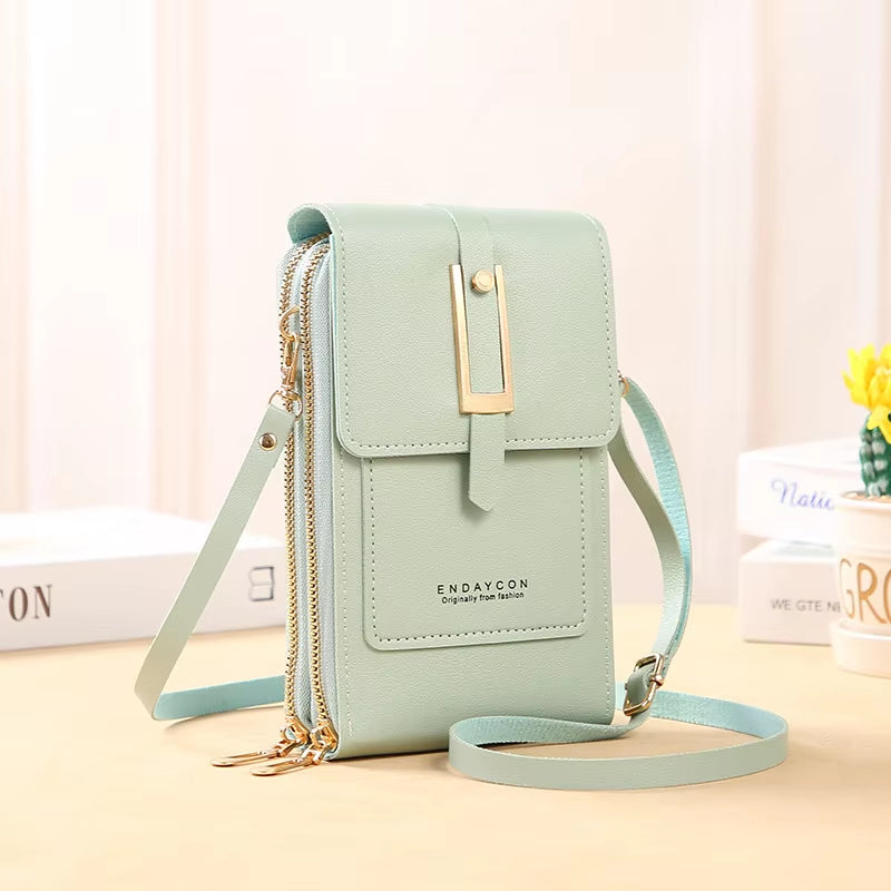 Touch Screen Cell Phone Women Bags Soft Leather Wallets Hand Purses Crossbody Bags for Women Small Handbag Cheap Women'S Bags