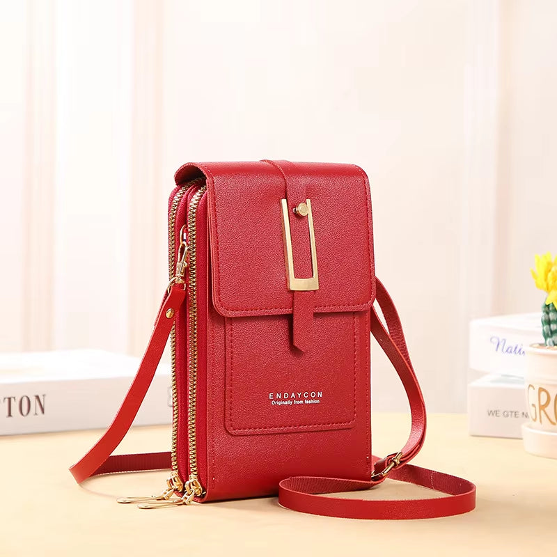 Touch Screen Cell Phone Women Bags Soft Leather Wallets Hand Purses Crossbody Bags for Women Small Handbag Cheap Women'S Bags