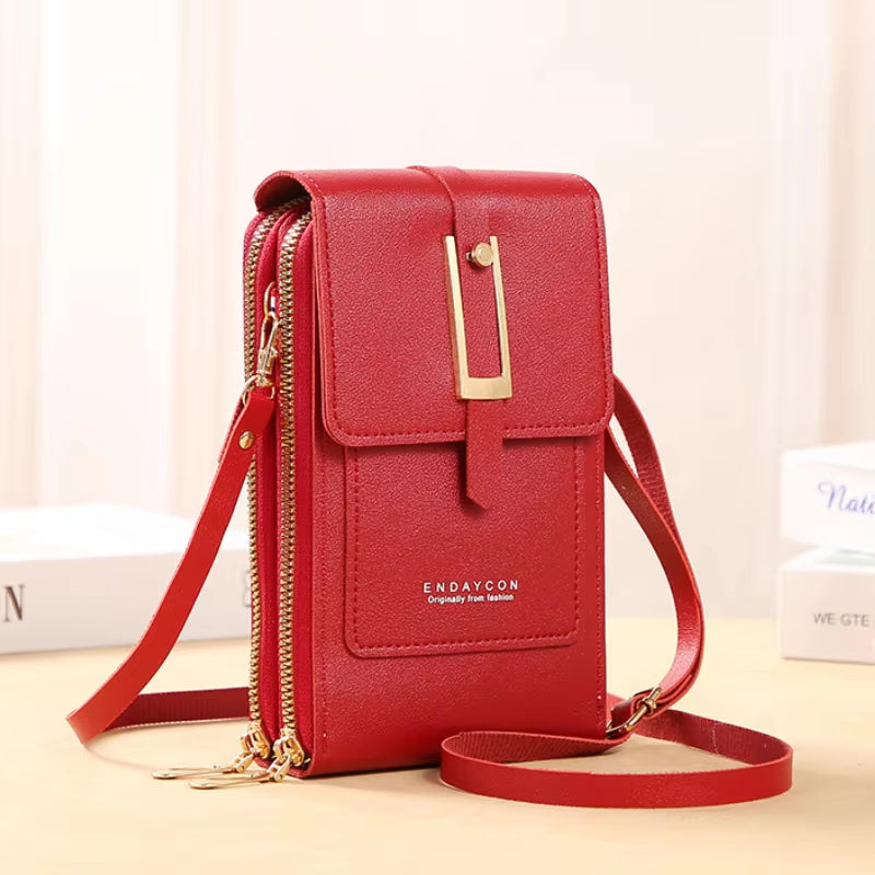 Touch Screen Cell Phone Women Bags Soft Leather Wallets Hand Purses Crossbody Bags for Women Small Handbag Cheap Women'S Bags