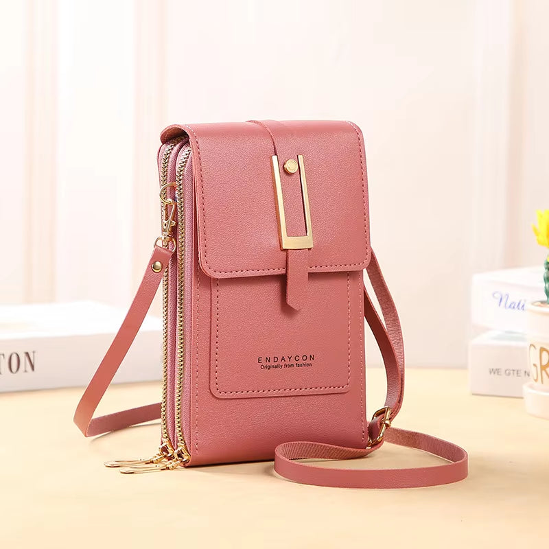 Touch Screen Cell Phone Women Bags Soft Leather Wallets Hand Purses Crossbody Bags for Women Small Handbag Cheap Women'S Bags