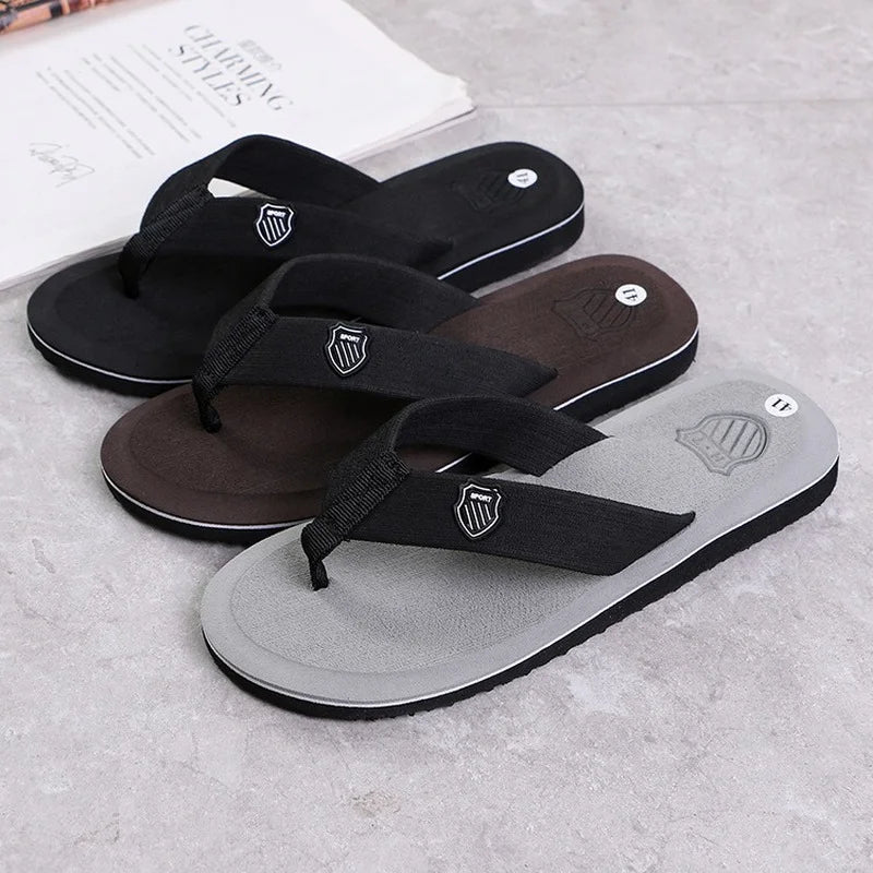 Men Flip Flops High Quality Brand Men's Slippers Hot Sale Beach Sandals Non-slip Fashion Hombre Casual House Slippers